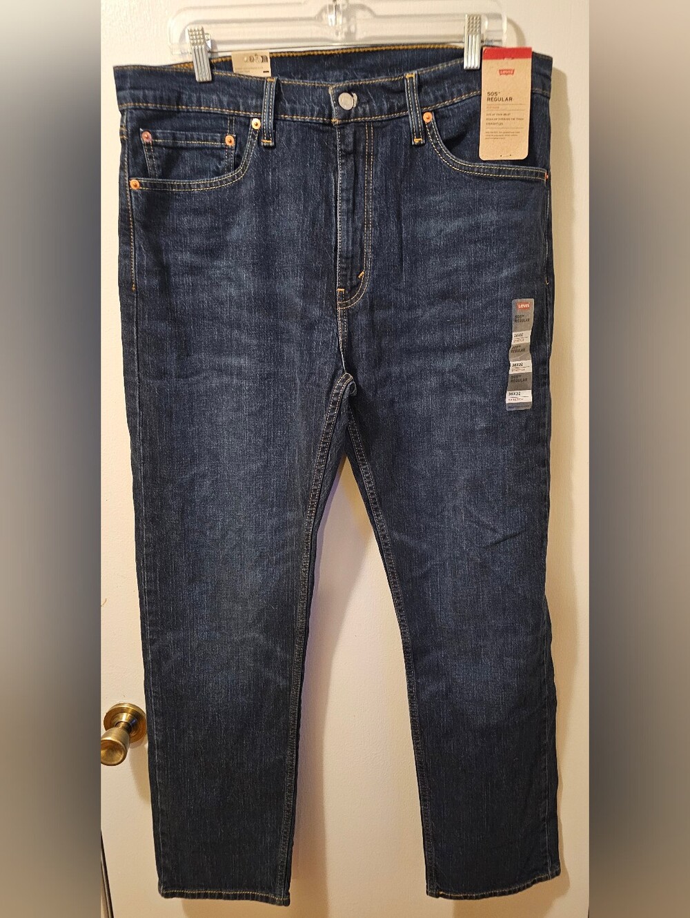 Levis 505 Regular Fit Straight Leg Jeans Men's Size 36x32 Blue Denim NWT
